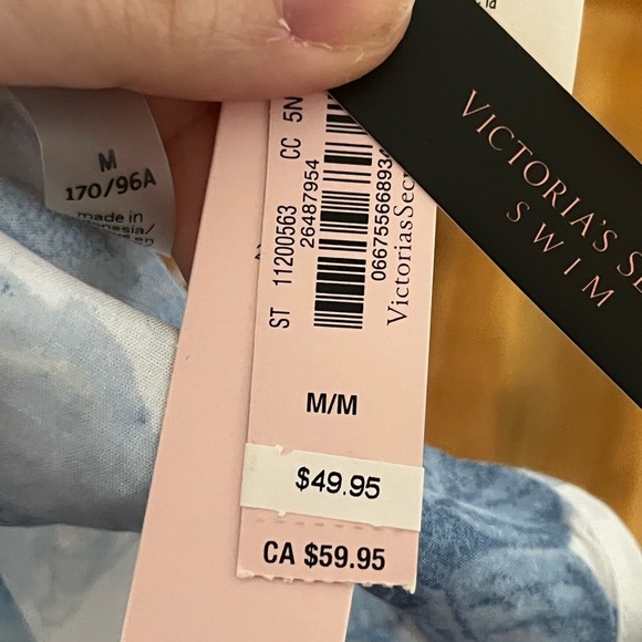 Victoria’s Secret Mini Dress Swim Cover-Up Rose Toile Blue Size Medium BNWT - Picture 5 of 5